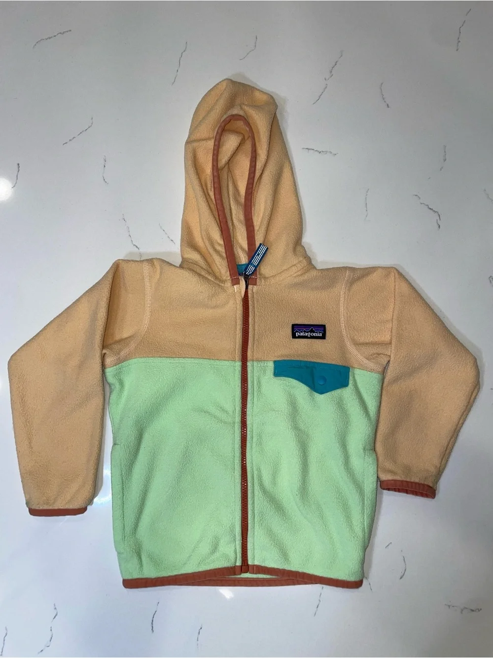 Patagonia Baby Micro D® Snap-T® Fleece Jacket | 2T | Orange and Green